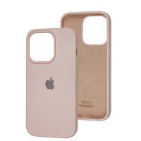 Чохол для iPhone 14 Pro Square Full silicone chalk pink