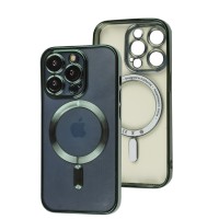 Чохол для iPhone 14 Pro Fibra Chrome MagSafe green