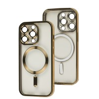 Чохол для iPhone 14 Pro Fibra Chrome MagSafe gold