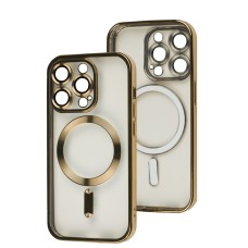 Чохол для iPhone 14 Pro Fibra Chrome MagSafe gold