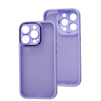 Чохол для iPhone 14 Pro Luxury Metal Lens бузковий