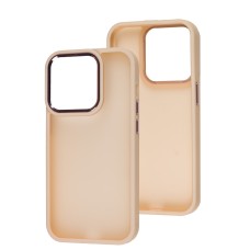 Чохол для iPhone 14 Pro Metal Bezel персиковий