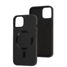 Чохол для iPhone 14 Bonbon Leather Metal MagSafe black