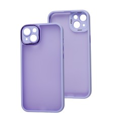 Чохол для iPhone 14 Luxury Metal Lens бузковий