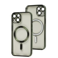Чохол для iPhone 14 Fibra Chrome MagSafe green