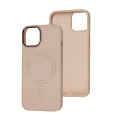 Чохол для iPhone 14 Bonbon Leather Metal MagSafe light pink