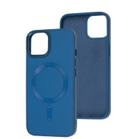 Чохол для iPhone 14 Bonbon Leather Metal MagSafe indigo