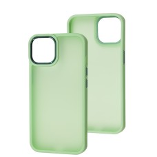 Чохол для iPhone 14 Metal Bezel салатовий