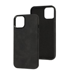 Чохол для iPhone 14 Leather croco full black