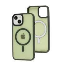 Чохол для iPhone 14 WAVE Matte Insane MagSafe green