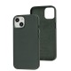 Чохол для iPhone 14 Leather with MagSafe shirt green
