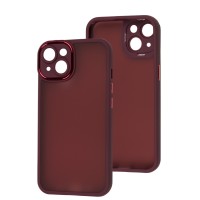 Чохол для iPhone 14 Luxury Metal Lens марсала