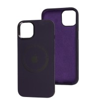 Чохол для iPhone 14 Metal Camera MagSafe Silicone deep purple