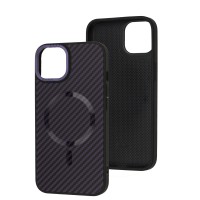 Чохол для iPhone 14 Berlia Armor Carbon MagSafe purple