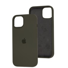 Чохол для iPhone 14 Silicone Full сірий / dark olive