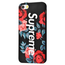 Чохол для iPhone 5 IMD Yang style квіти на чорному