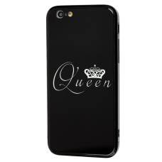 Чохол для iPhone 6 HQ glass "корольова 01" чорний