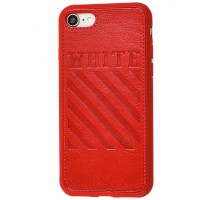 Чохол для iPhone 7 / 8 off-white leather червоний