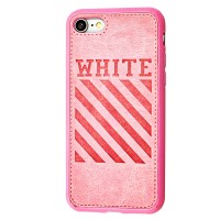 Чохол для iPhone 7 / 8 off-white leather рожевий