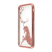 Чохол для iPhone 7 Kingxbar Diamond Єдиноріг рожевий