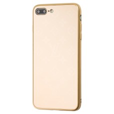 Чохол для iPhone 7 Plus / 8 Plus glass LV золотистий