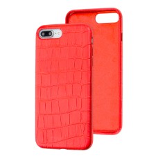 Чохол для iPhone 7 Plus / 8 Plus Leather croco full червоний