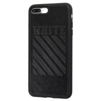 Чохол для iPhone 7 Plus / 8 Plus off-white leather чорний