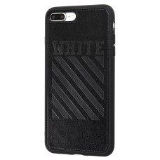 Чохол для iPhone 7 Plus / 8 Plus off-white leather чорний