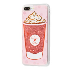 Чохол для iPhone 7 Plus / 8 Plus блискітки вода New рожевий морозиво