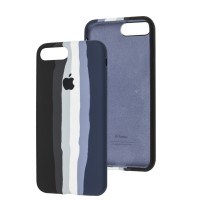 Чохол для iPhone 7 Plus / 8 Silicone Full rainbow black