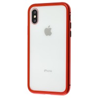 Чохол для iPhone X / Xs Magnetic with glass червоний
