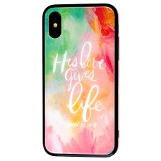 Чохол для iPhone X / Xs glass "his love gives life"