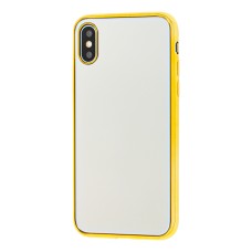 Чохол для iPhone X / Xs glass дзеркало золотисте