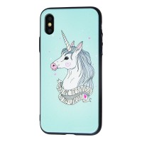 Чохол для iPhone X / Xs"єдиноріг білий"