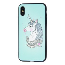 Чохол для iPhone X / Xs"єдиноріг білий"