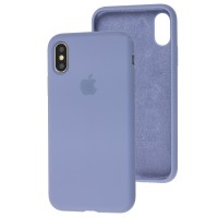 Чехол для iPhone X / Xs Silicone Full серый / lavender gray
