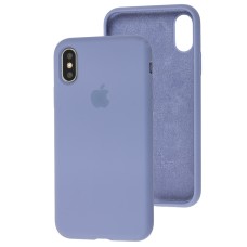 Чехол для iPhone X / Xs Silicone Full серый / lavender gray