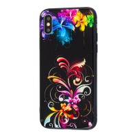 Чохол для iPhone X / Xs glass квіти