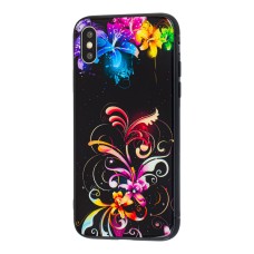 Чохол для iPhone X / Xs glass квіти