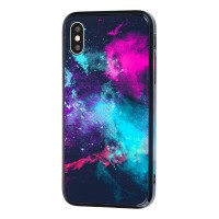 Чохол для iPhone X / Xs glass "космос"