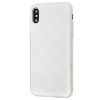 Чохол для iPhone X / Xs glass LV білий