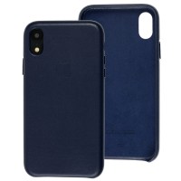 Чохол для iPhone Xr Leather Case (Leather) темно-синій