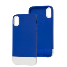 Чохол для iPhone Xr Bichromatic navy blue / white