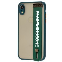 Чохол для iPhone Xr WristBand peace зелений