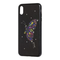 Чохол для iPhone Xr WK design чорний "метелик"