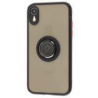 Чохол для iPhone Xr LikGus Edging Ring чорний/червоний
