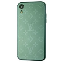 Чохол для iPhone Xr glass LV зелений