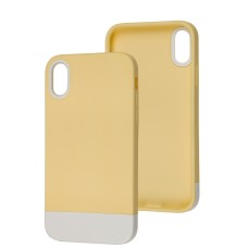 Чохол для iPhone Xr Bichromatic creamy-yellow/white
