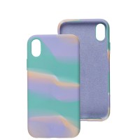 Чохол для iPhone Xr Aquarelle full бірюзово-бузковий