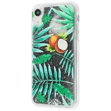Чохол для iPhone Xr блискітки вода New зелений "кокос"